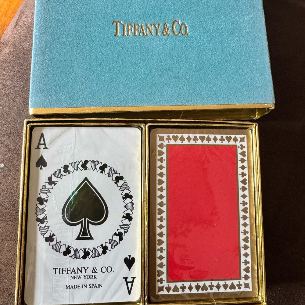 Tiffany & Co. Turquoise Box with Red and White Playing Cards
